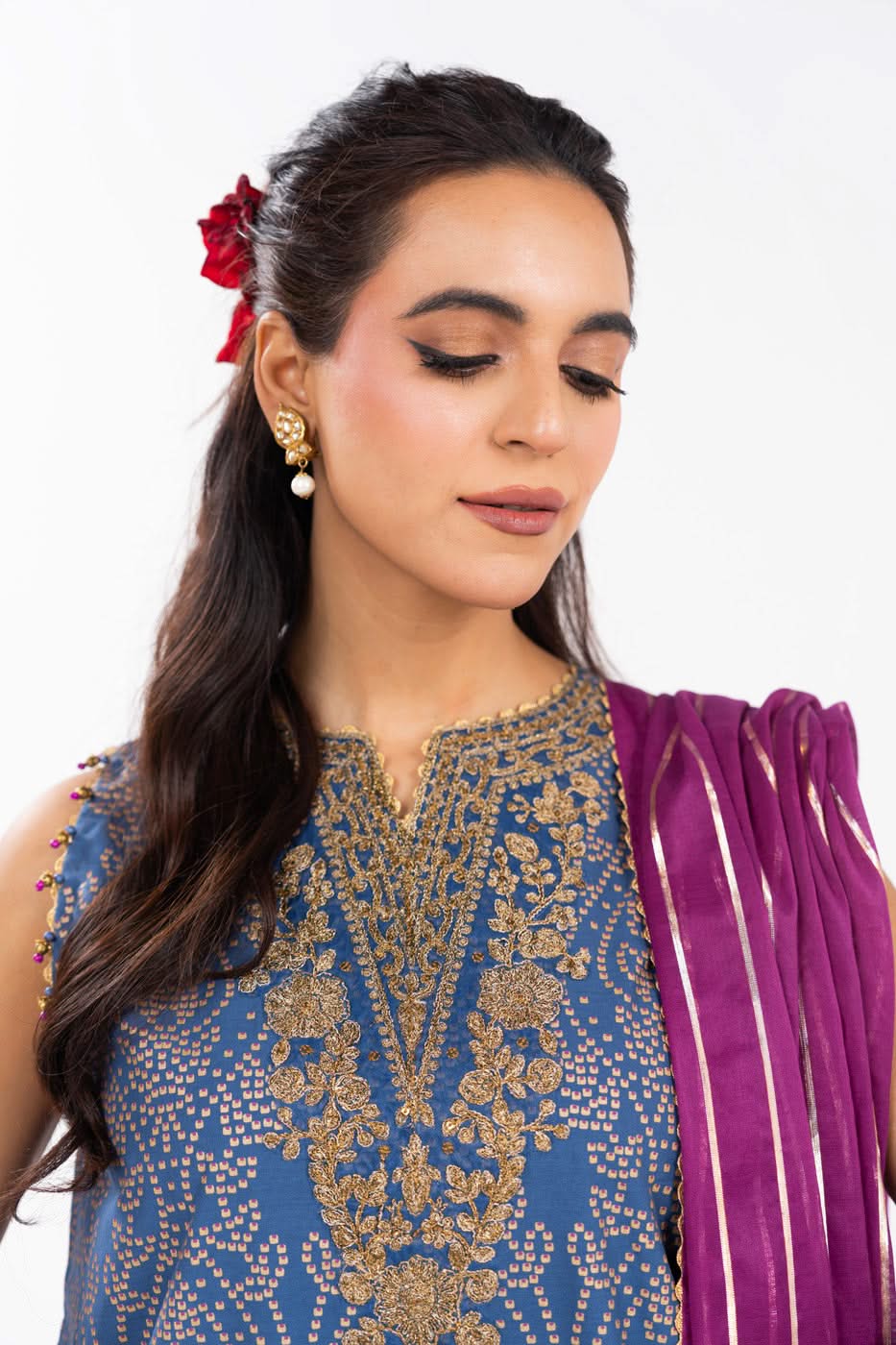 AlKaram | Festive Summer 25 | FC-34N-25-Persian Blue by Alkaram - Designer Dress - Type: Ladies Clothes - Available at Libayah - 100% Original