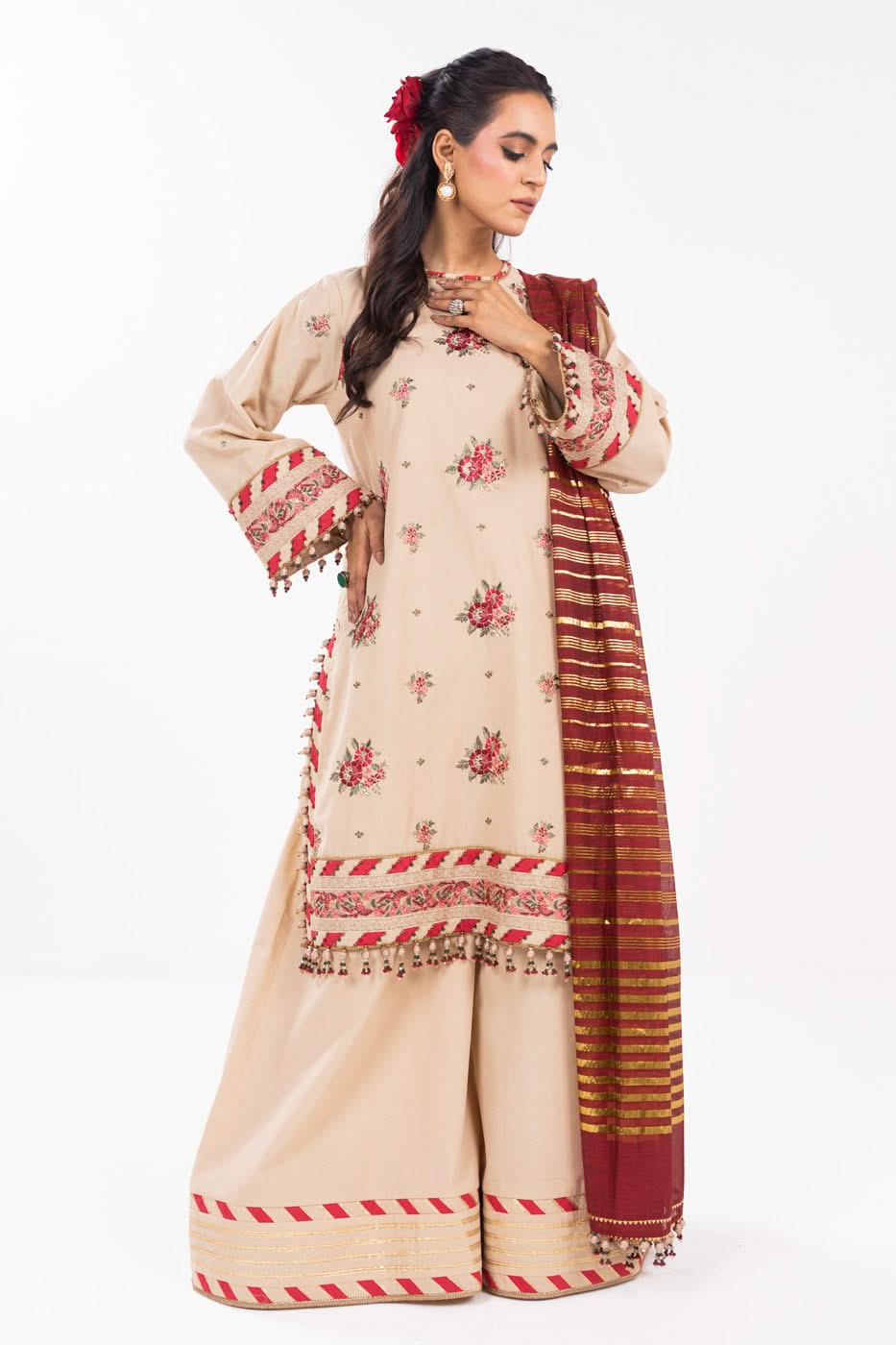 AlKaram | Festive Summer 25 | FC-35N-25-Beige by Alkaram - Designer Dress - Type: Ladies Clothes - Available at Libayah - 100% Original