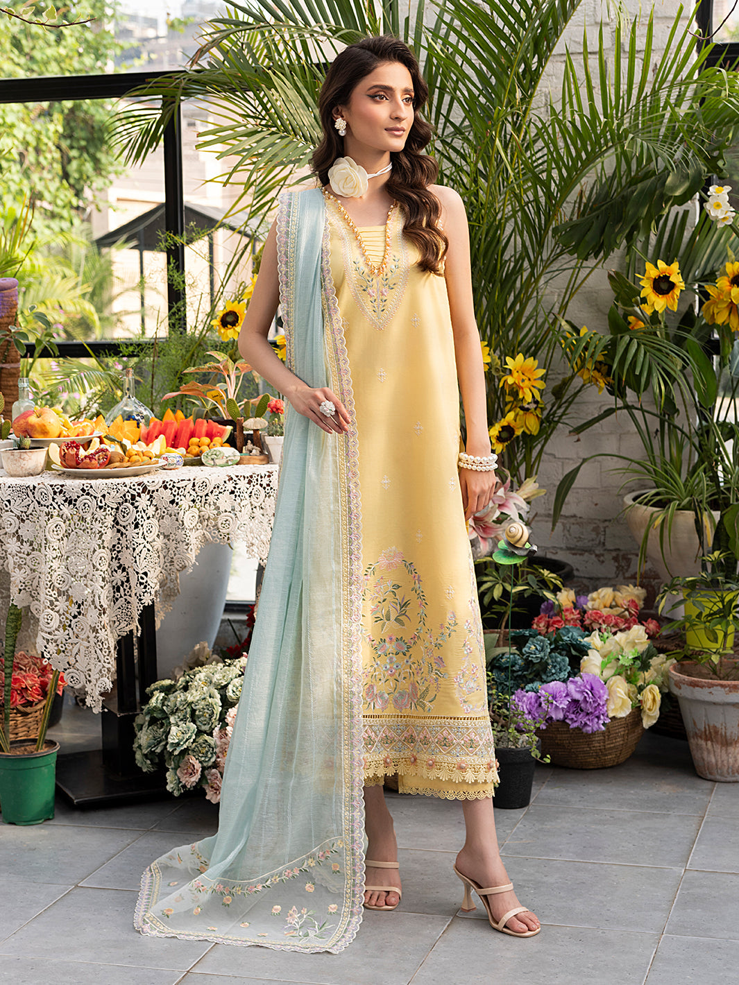 Izel | Meadow Muse Embroidered Lawn 25 | FLEURIS by Izel - Designer Dress - Type: Ladies Clothes - Available at Libayah - 100% Original