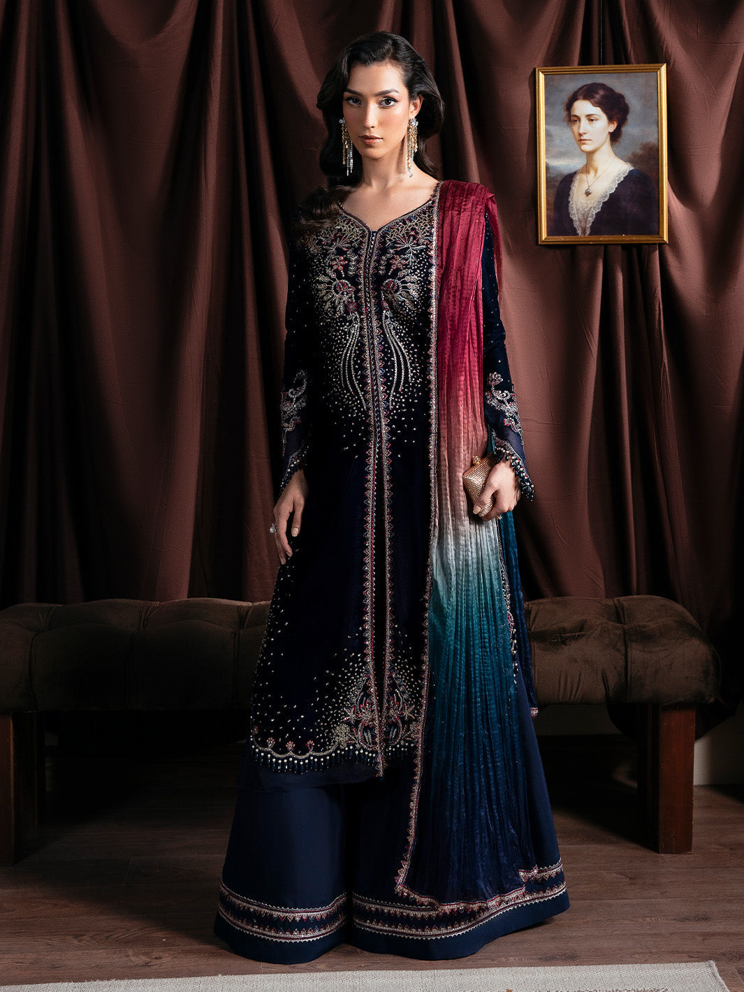 ECLAT – authentic Pakistani formal dress from the Faiza Faisal Solene Luxury Velvets collection for women in the UK
