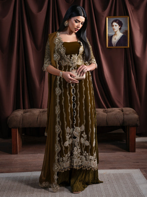 Faiza Faisal | Solene Luxury Velvets | EVANIA by Faiza Faisal - Designer Dress  - Type : Ladies Clothes - Available at Libayah - 100% Original 