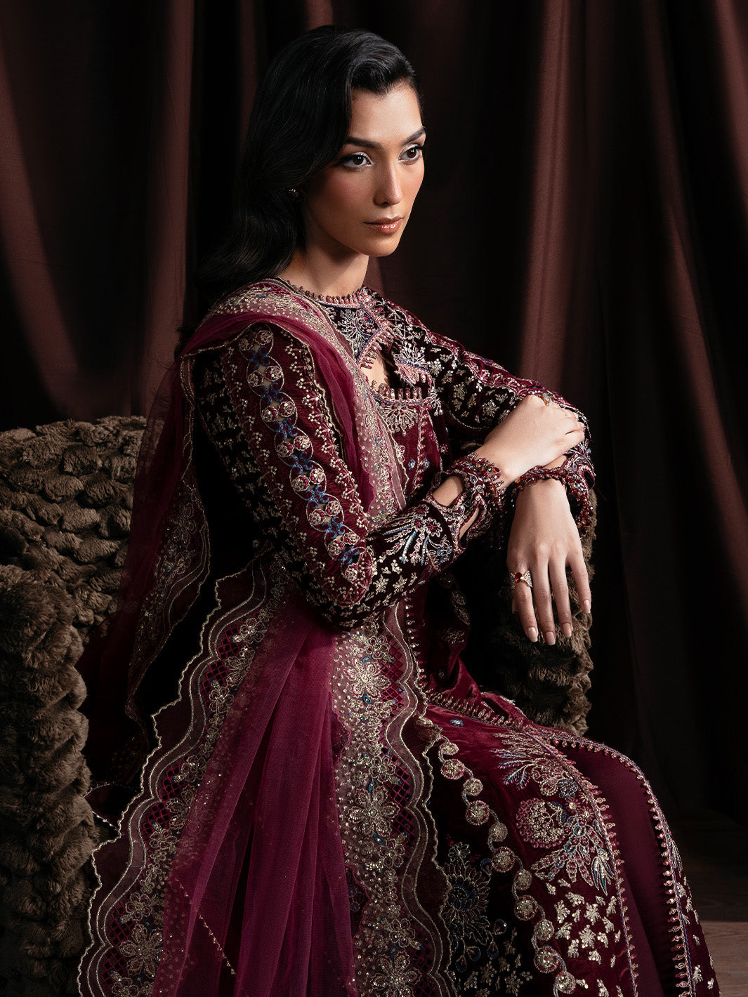 Faiza Faisal | Solene Luxury Velvets | RAVENA by Faiza Faisal - Designer Dress  - Type : Ladies Clothes - Available at Libayah - 100% Original 