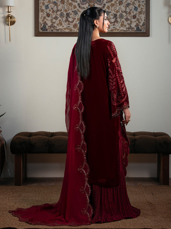 Faiza Faisal | Solene Luxury Velvets | ROUGE by Faiza Faisal - Designer Dress  - Type : Ladies Clothes - Available at Libayah - 100% Original 