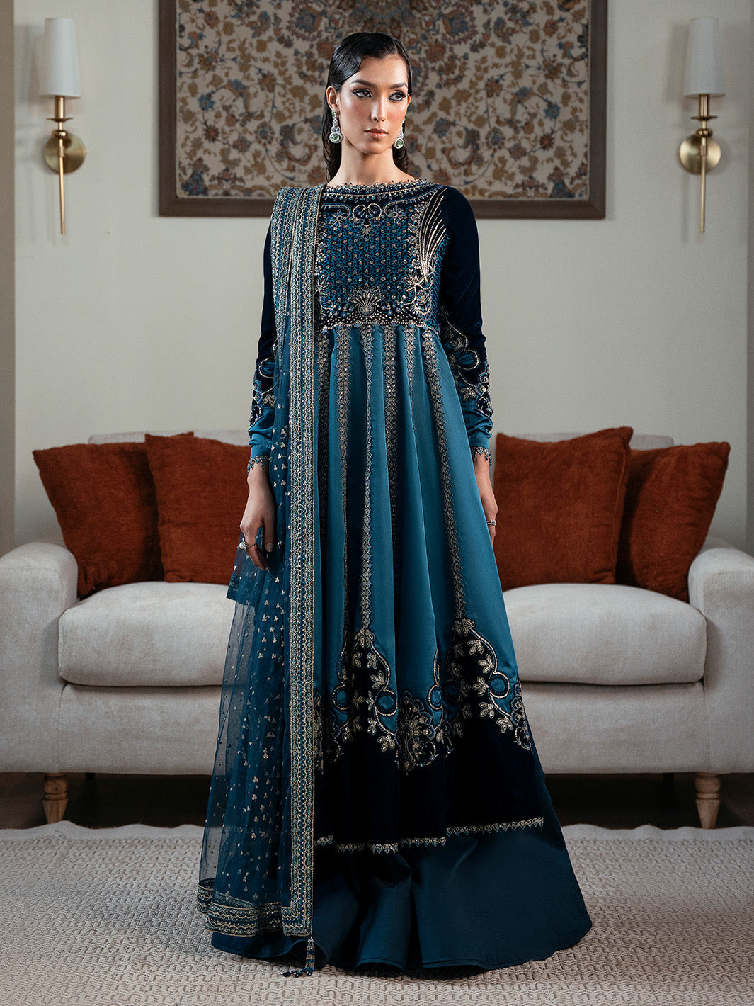 Faiza Faisal | Solene Luxury Velvets |CELESTINE by Faiza Faisal - Designer Dress  - Type : Ladies Clothes - Available at Libayah - 100% Original 