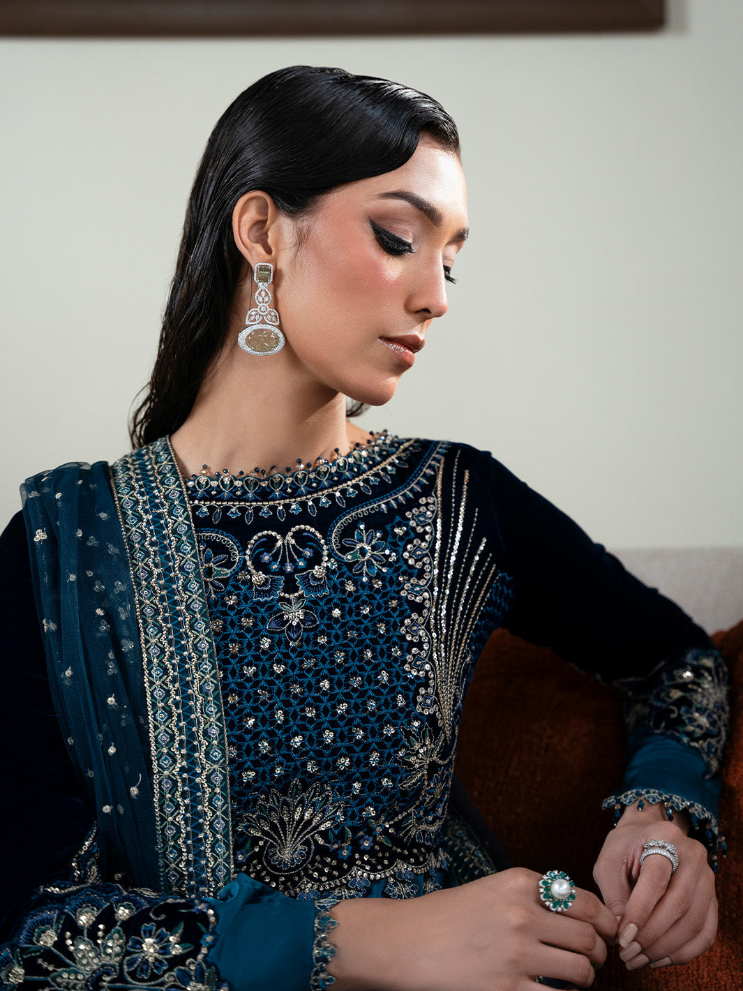 Faiza Faisal | Solene Luxury Velvets |CELESTINE by Faiza Faisal - Designer Dress  - Type : Ladies Clothes - Available at Libayah - 100% Original 