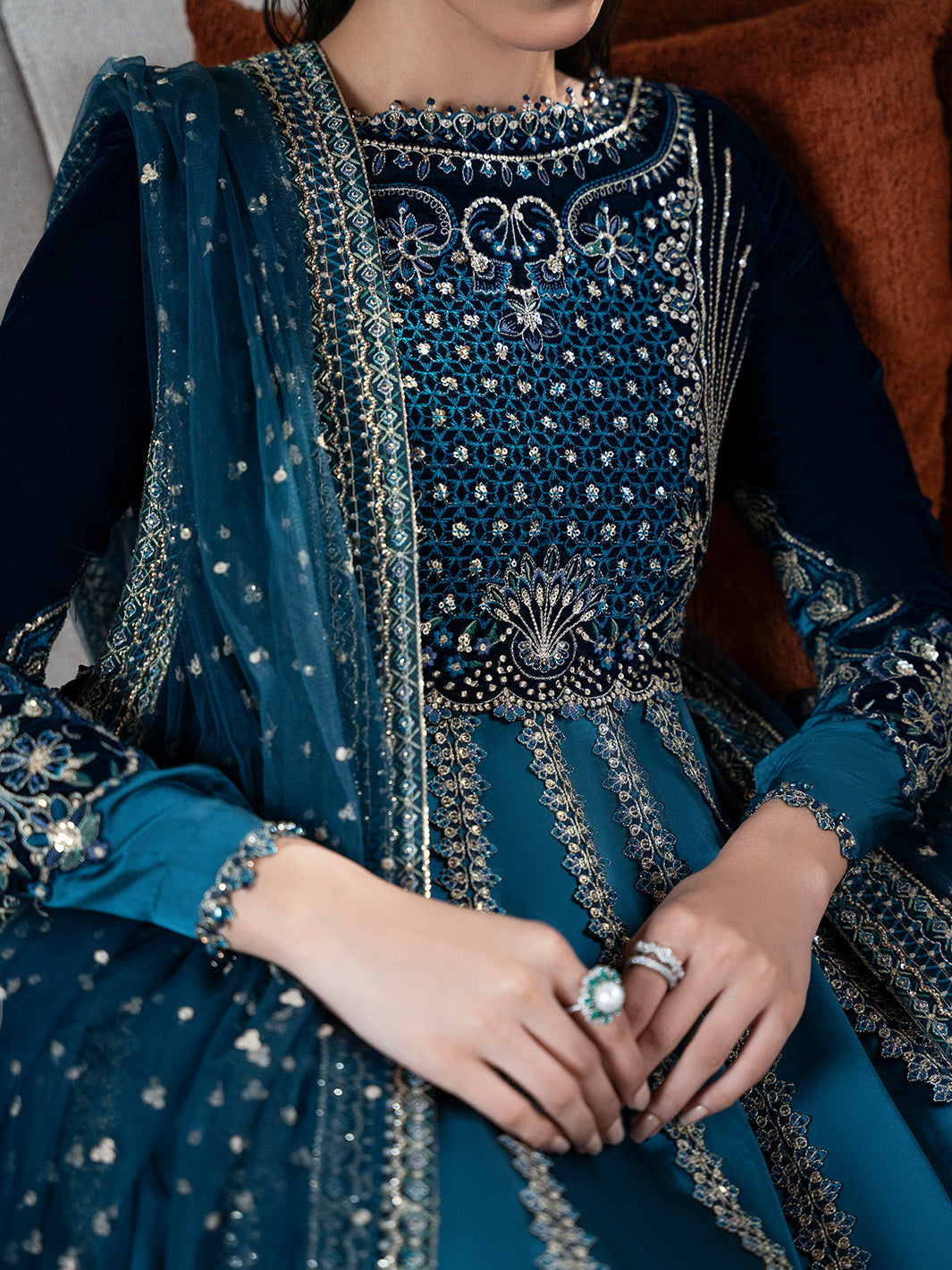 Faiza Faisal | Solene Luxury Velvets |CELESTINE by Faiza Faisal - Designer Dress  - Type : Ladies Clothes - Available at Libayah - 100% Original 