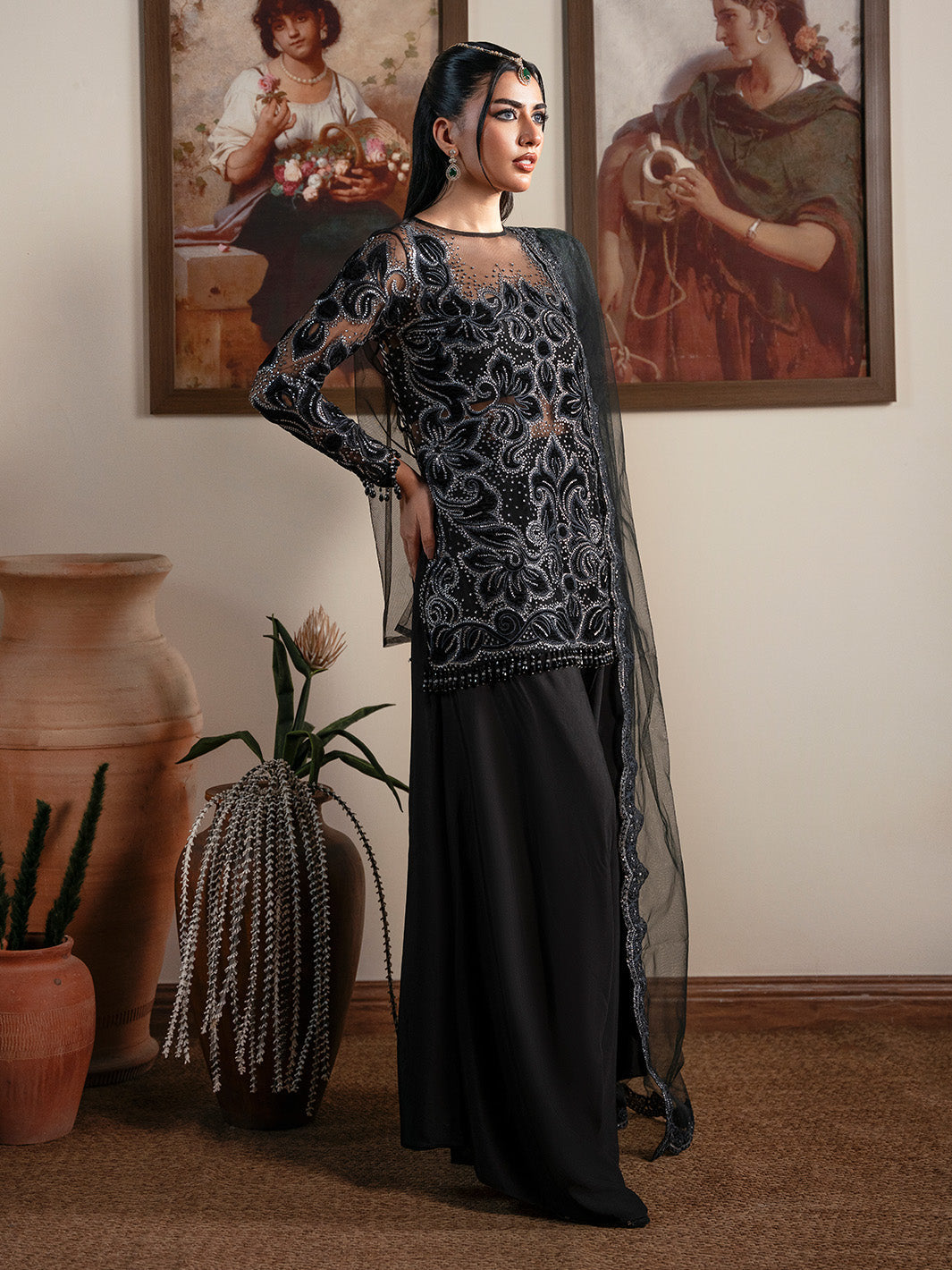 Faiza Faisal | Solene Luxury Velvets | NOIR