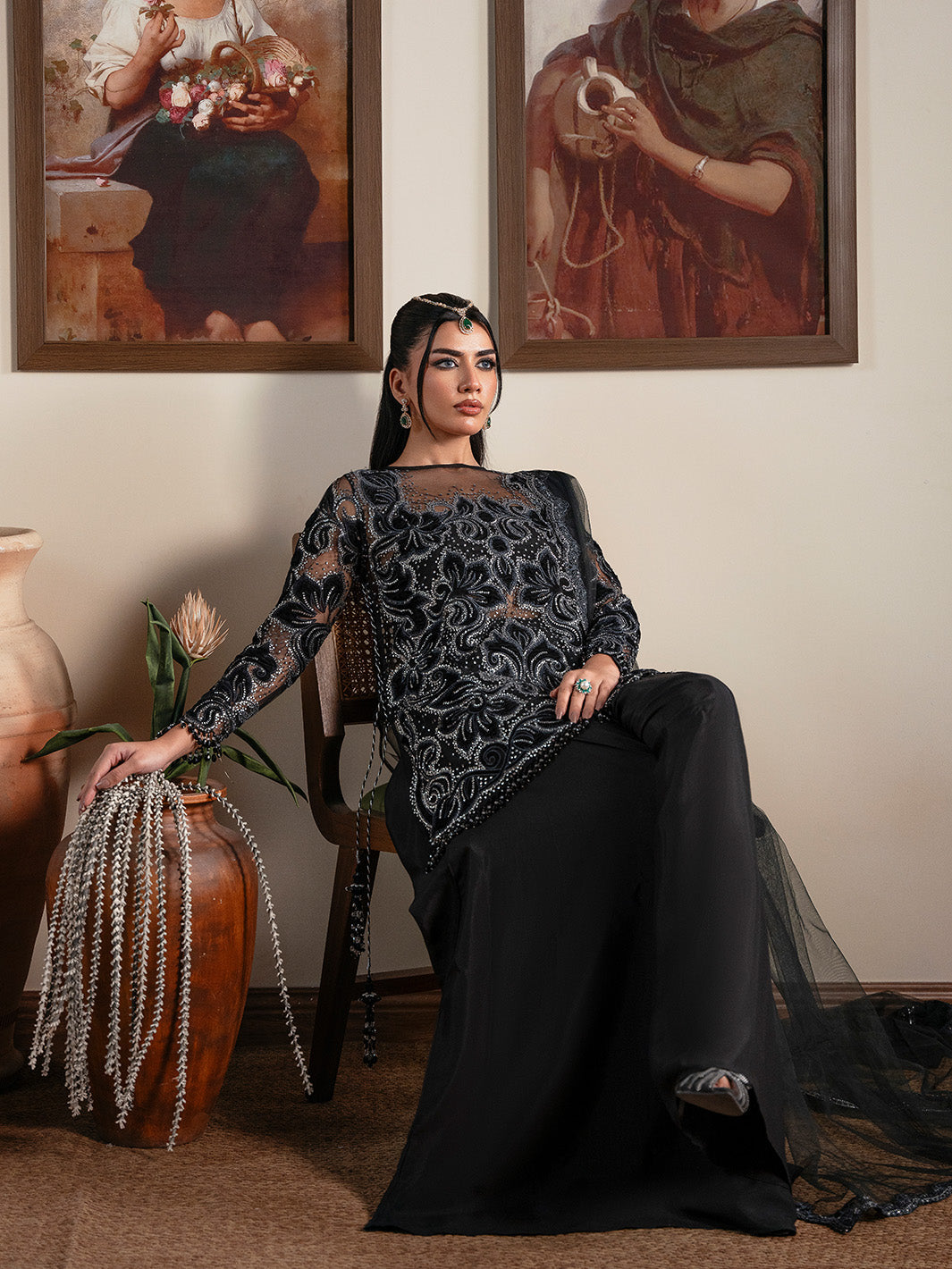 Faiza Faisal | Solene Luxury Velvets | NOIR by Faiza Faisal - Designer Dress  - Type : Ladies Clothes - Available at Libayah - 100% Original 