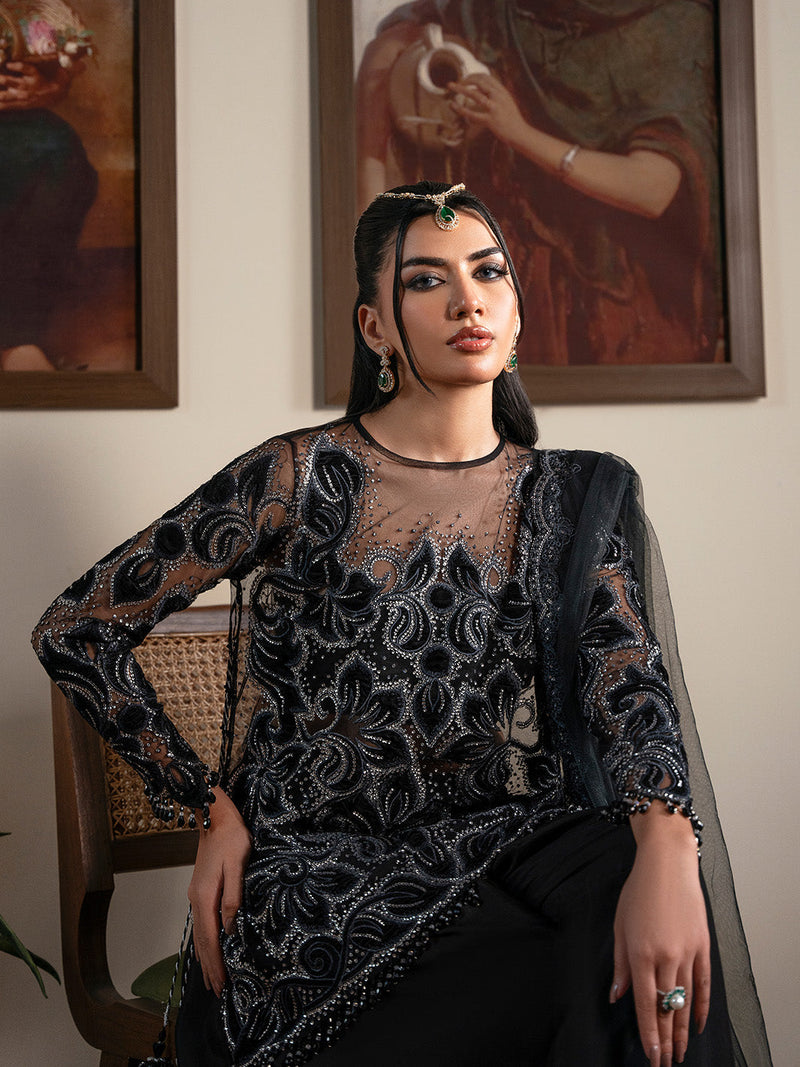 Faiza Faisal | Solene Luxury Velvets | NOIR by Faiza Faisal - Designer Dress  - Type : Ladies Clothes - Available at Libayah - 100% Original 