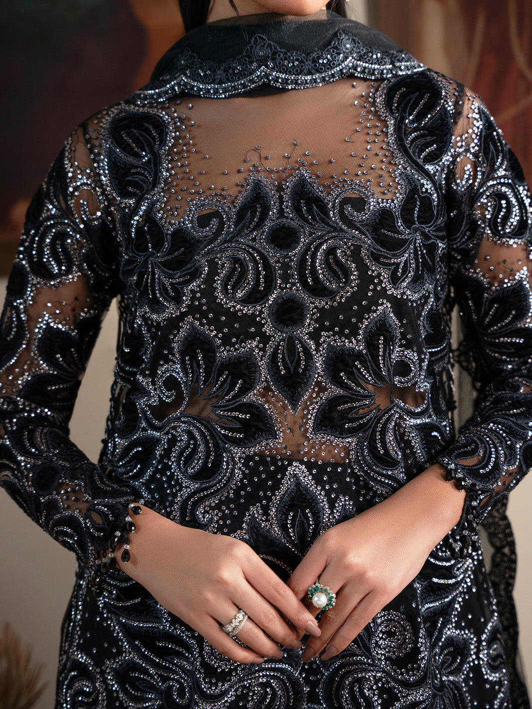 Faiza Faisal | Solene Luxury Velvets | NOIR