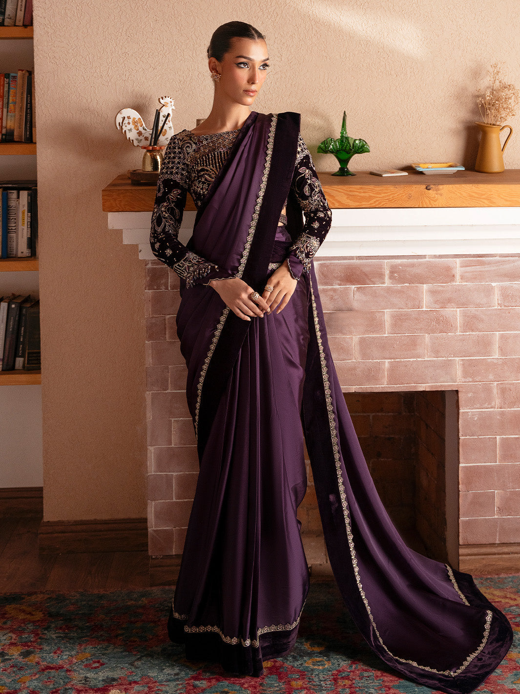 VELORA – authentic Pakistani formal dress from the Faiza Faisal Solene Luxury Velvets collection for women in the UK