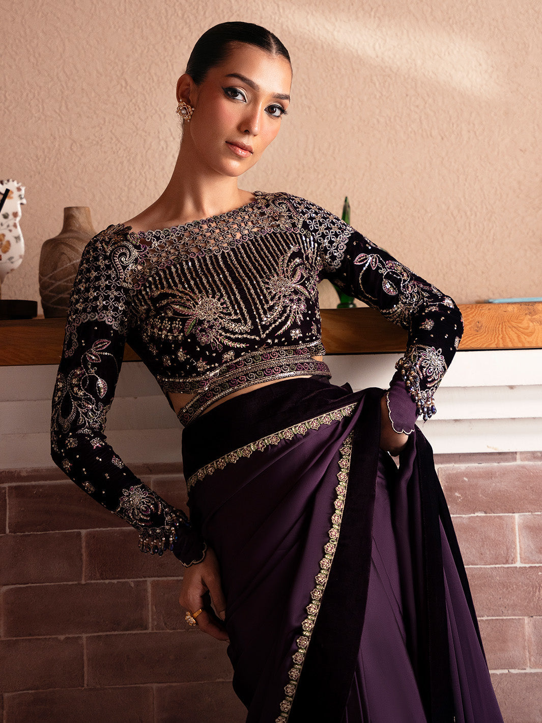 Faiza Faisal | Solene Luxury Velvets | VELORA by Faiza Faisal - Designer Dress  - Type : Ladies Clothes - Available at Libayah - 100% Original 