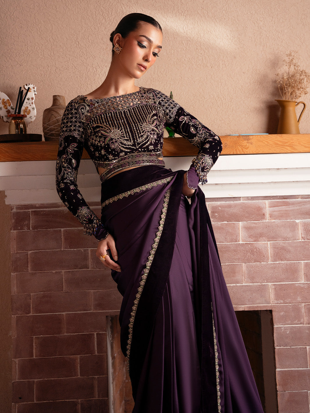 Faiza Faisal | Solene Luxury Velvets | VELORA by Faiza Faisal - Designer Dress  - Type : Ladies Clothes - Available at Libayah - 100% Original 