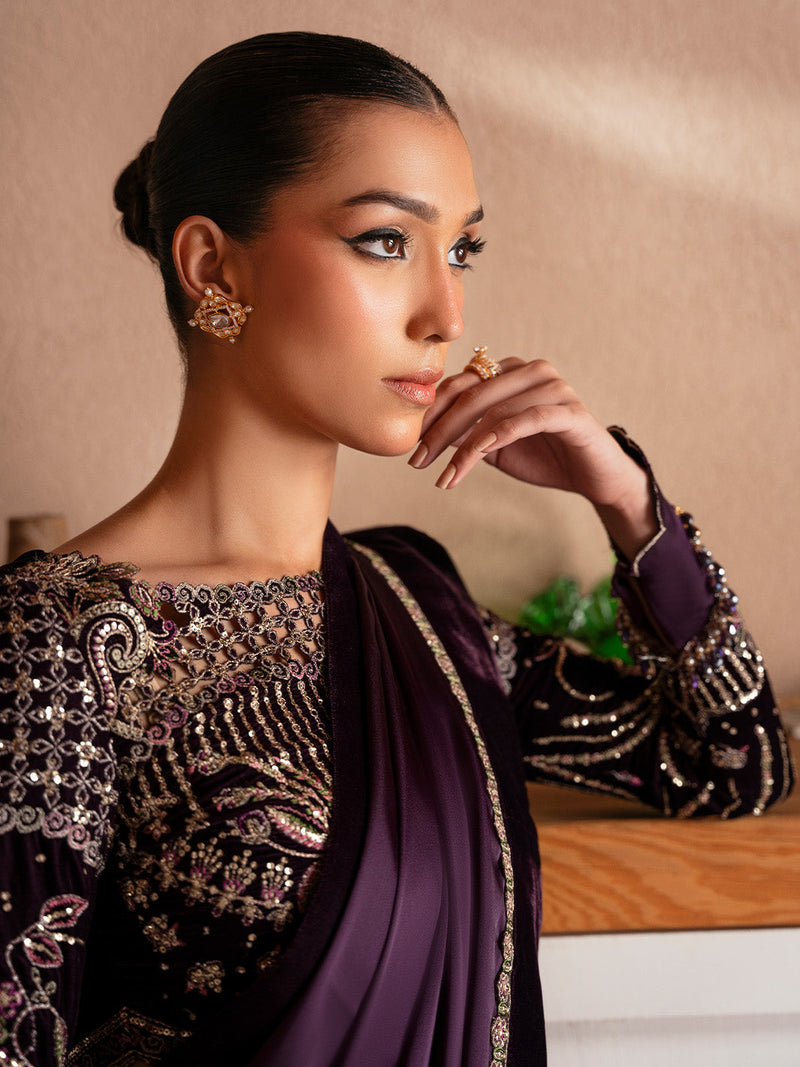 Faiza Faisal | Solene Luxury Velvets | VELORA by Faiza Faisal - Designer Dress  - Type : Ladies Clothes - Available at Libayah - 100% Original 