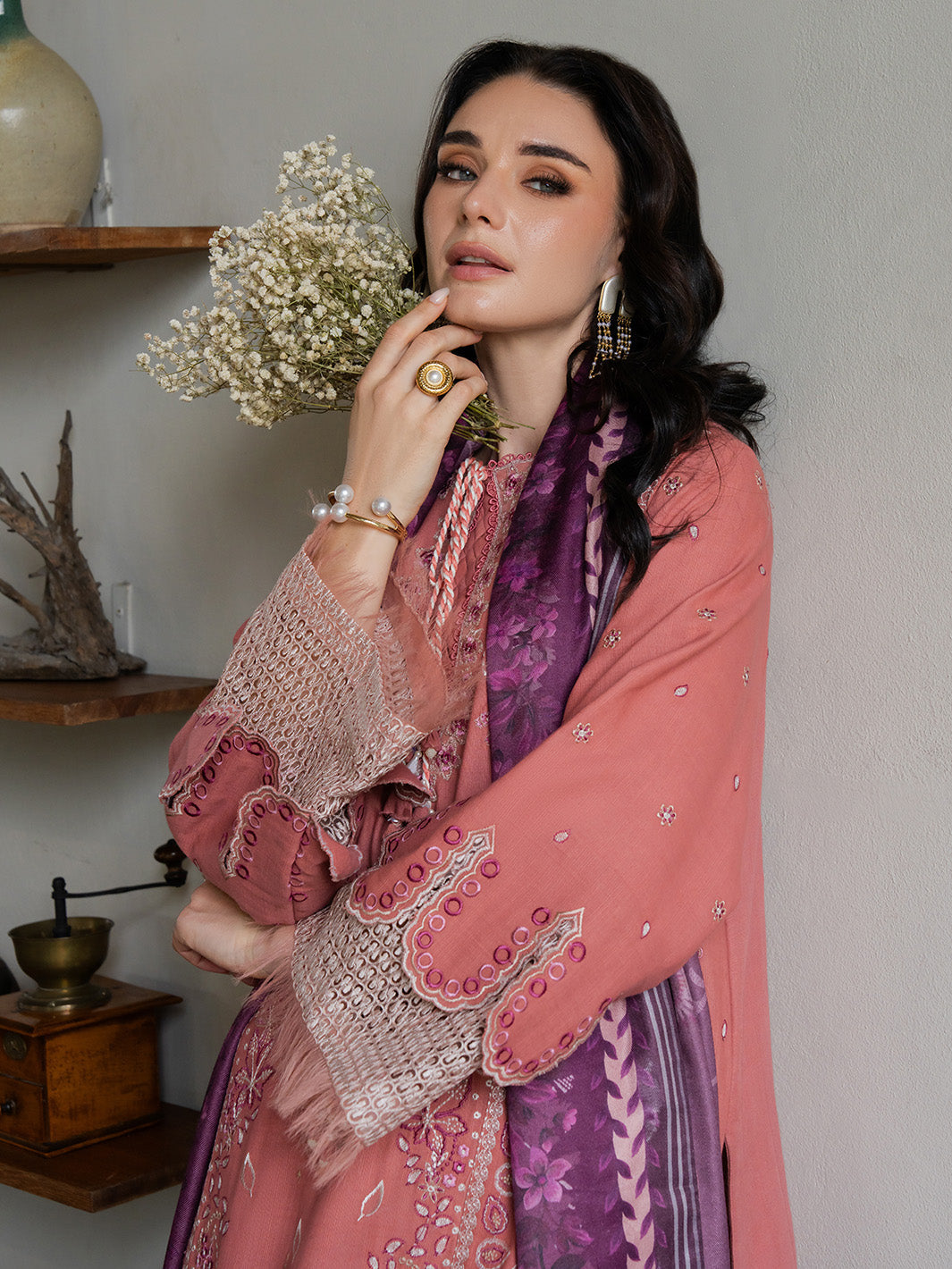 Faiza Faisal | Dastaan Khaddar 25 | ROSEATE by Faiza Faisal - Designer Dress  - Type : Ladies Clothes - Available at Libayah - 100% Original 