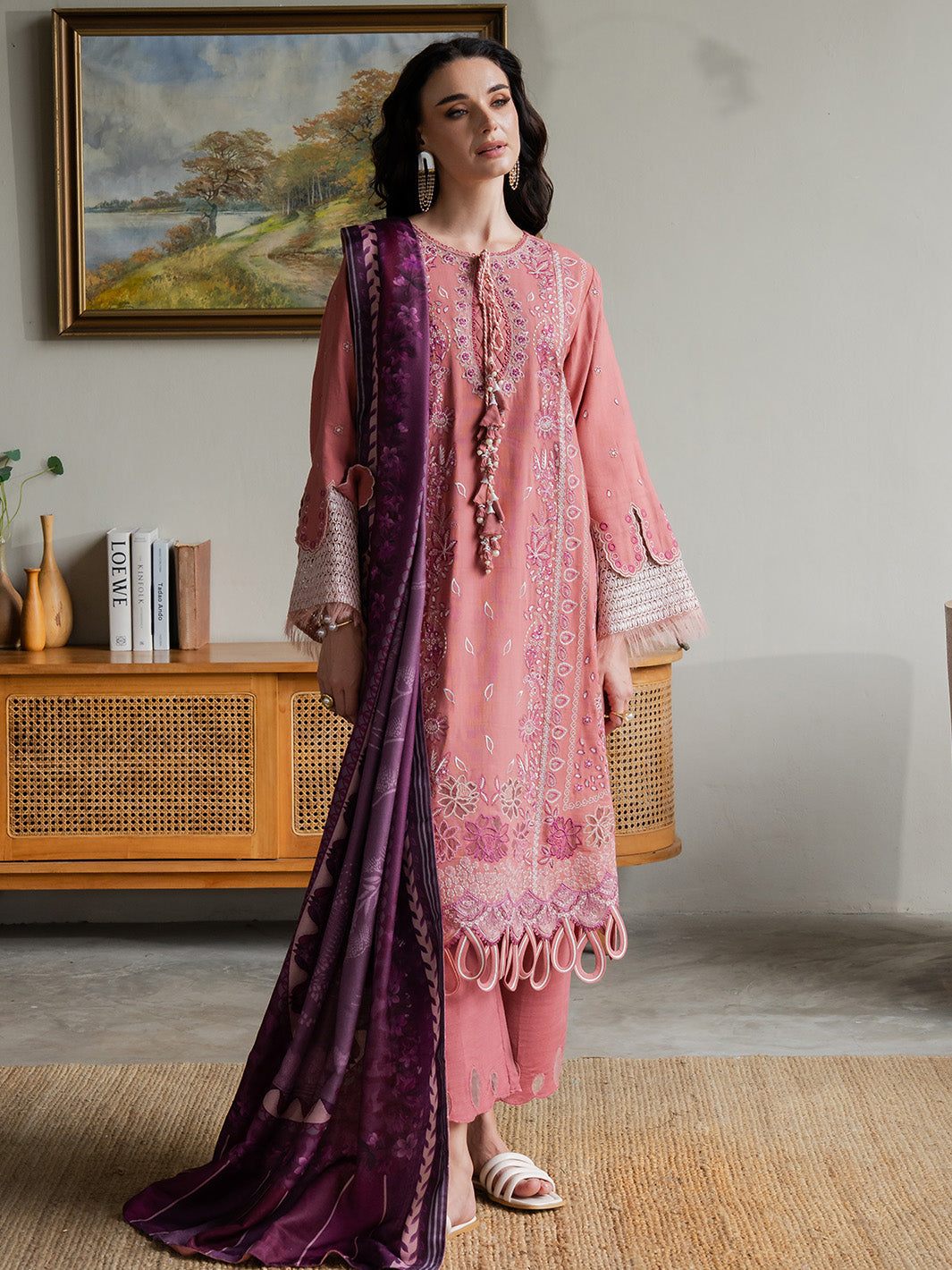 Faiza Faisal | Dastaan Khaddar 25 | ROSEATE by Faiza Faisal - Designer Dress  - Type : Ladies Clothes - Available at Libayah - 100% Original 