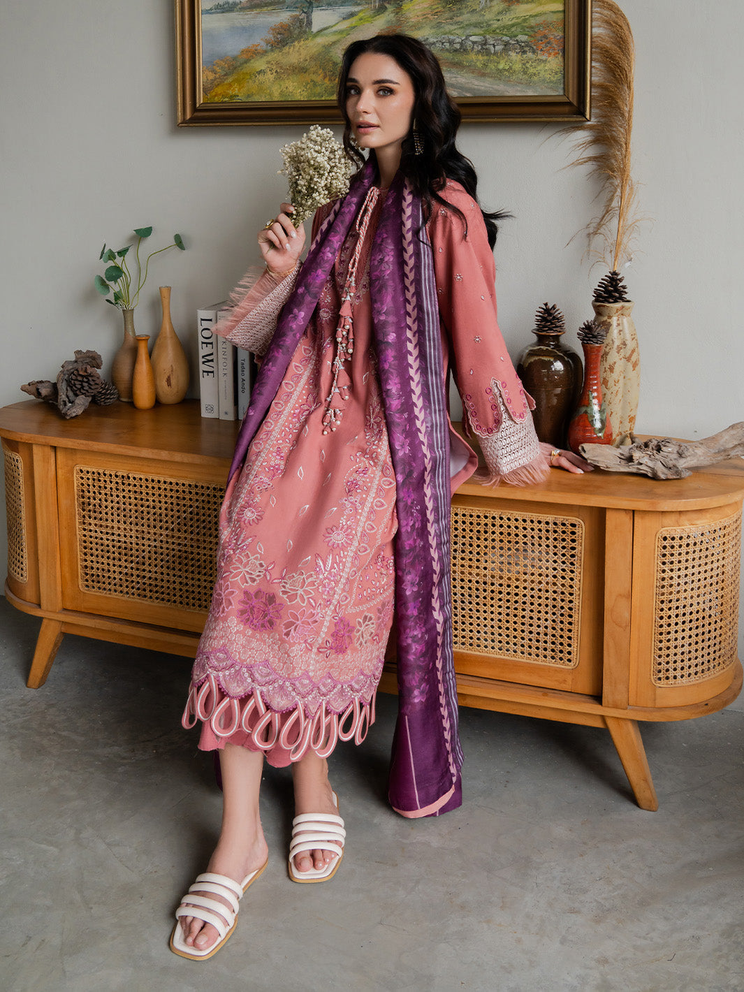 Faiza Faisal | Dastaan Khaddar 25 | ROSEATE by Faiza Faisal - Designer Dress  - Type : Ladies Clothes - Available at Libayah - 100% Original 
