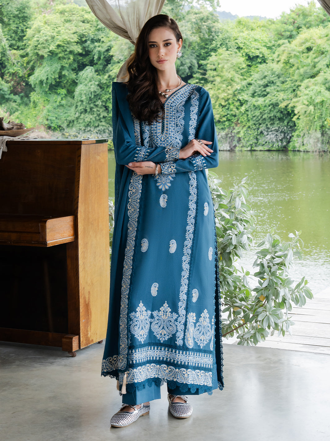 Faiza Faisal | Hoor Karandi | ESHAL by Faiza Faisal - Designer Dress  - Type : Ladies Clothes - Available at Libayah - 100% Original 