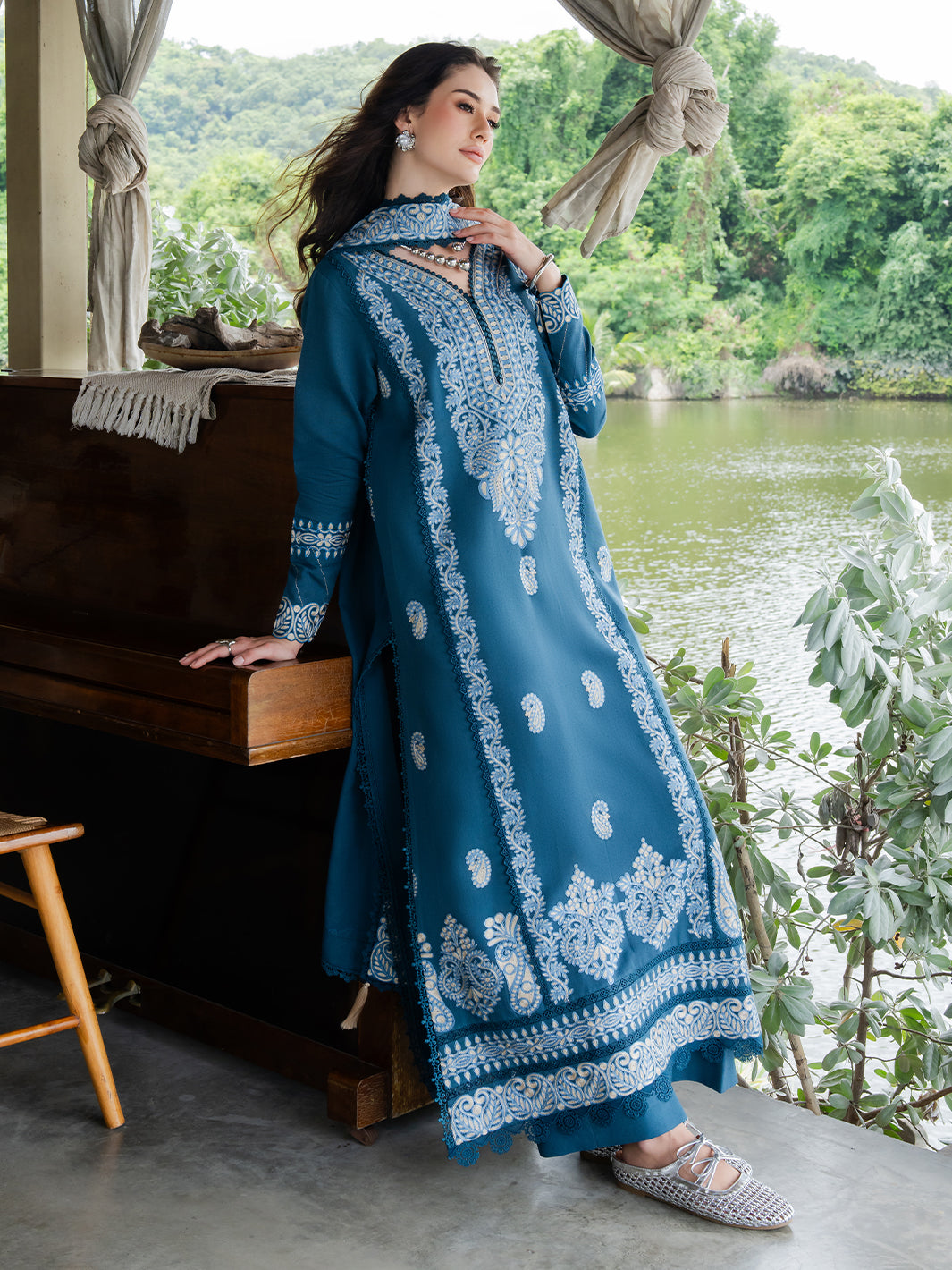 Faiza Faisal | Hoor Karandi | ESHAL by Faiza Faisal - Designer Dress  - Type : Ladies Clothes - Available at Libayah - 100% Original 