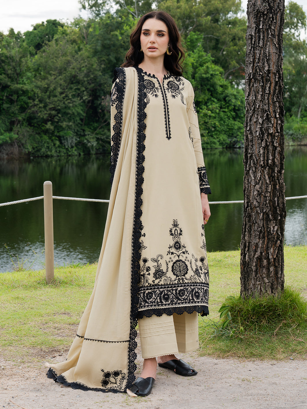 Faiza Faisal | Hoor Karandi | ALAYNA by Faiza Faisal - Designer Dress  - Type : Ladies Clothes - Available at Libayah - 100% Original 