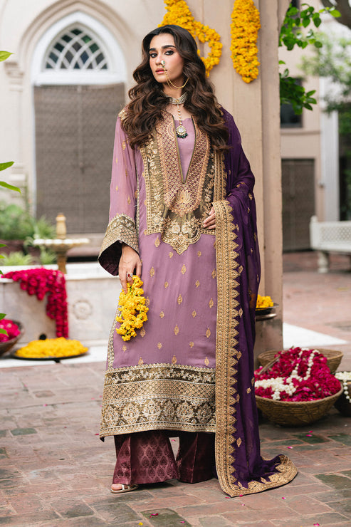 Maryum N Maria | Gulnaar Formals | 3 Piece Embroidered Chiffon KAMILLA - FSU5654 by Maryum N Maria - Designer Dress  - Type : Ladies Clothes - Available at Libayah - 100% Original 