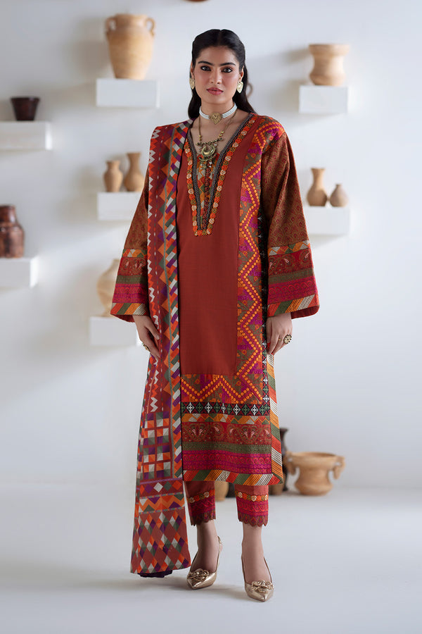 3 Piece Embroidered Khaddar BADRAI - FSU5673 – authentic Pakistani dress from the Maryum N Maria Noore Winters 25 collection for women in the UK