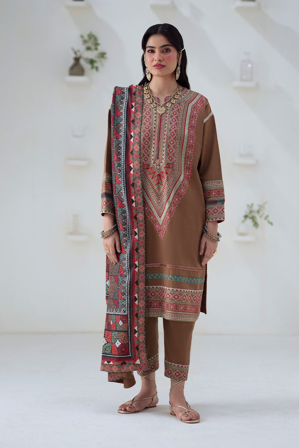 3 Piece Embroidered Khaddar GHUNCHA - FSU5674 – authentic Pakistani dress from the Maryum N Maria Noore Winters 25 collection for women in the UK
