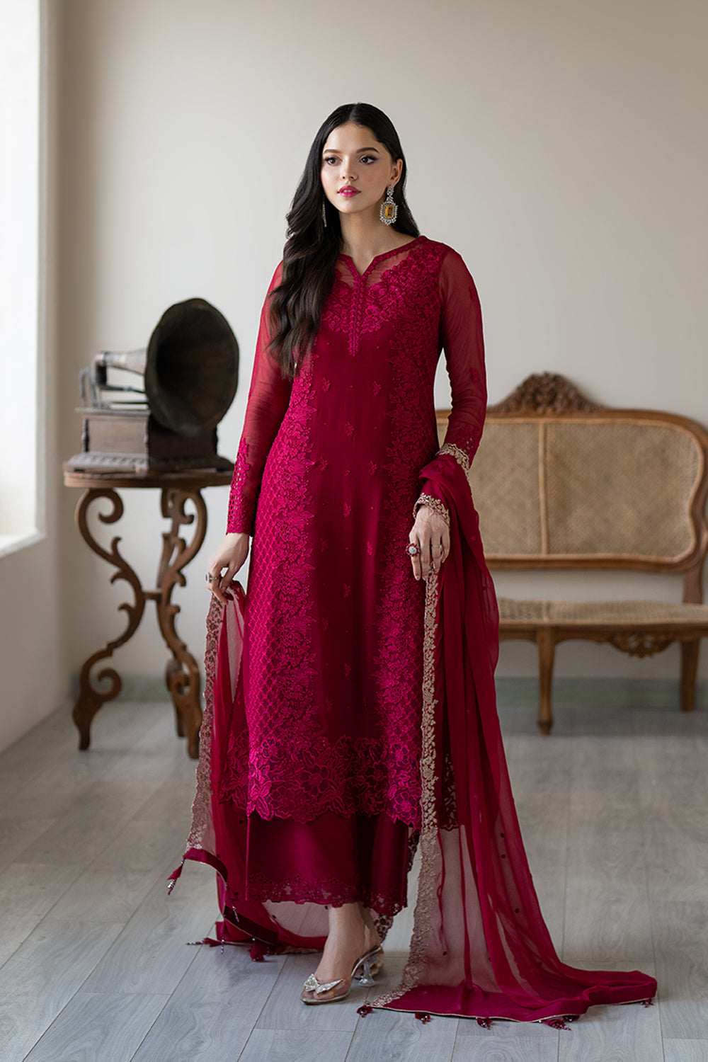 Azure | Ensembles | Fuchsia Blaze by Azure - Designer Dress  - Type : Ladies Clothes - Available at Libayah - 100% Original 