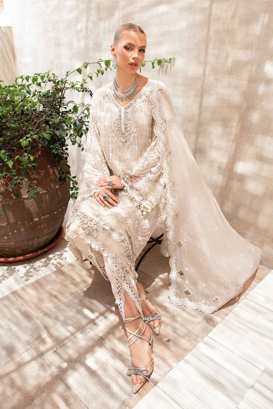 Maria B | Bridal Formals | Pearla by Maria B - Designer Dress - Type: Ladies Clothes - Available at Libayah - 100% Original