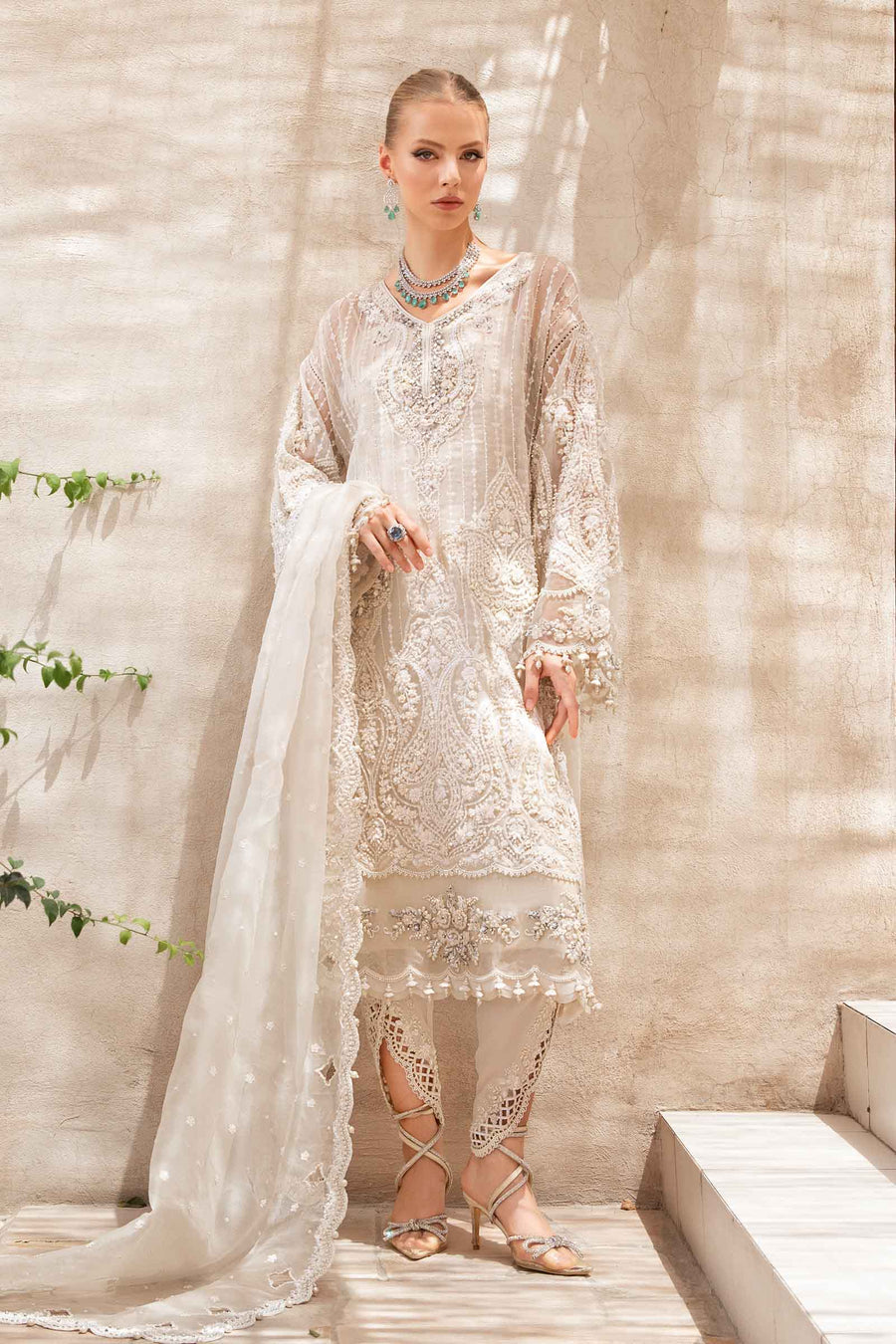 Maria B | Bridal Formals | Pearla by Maria B - Designer Dress - Type: Ladies Clothes - Available at Libayah - 100% Original