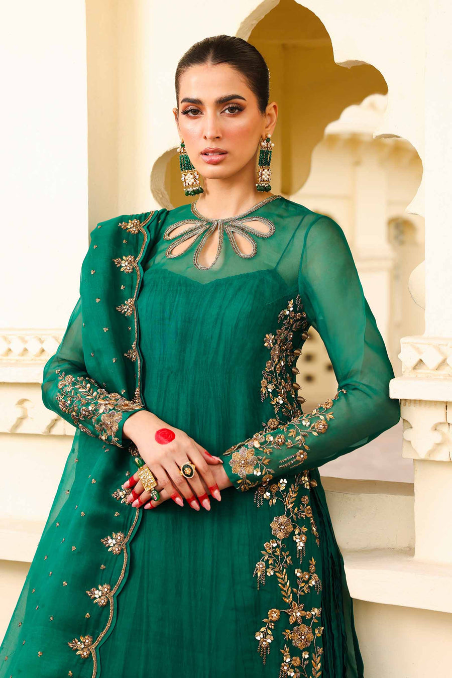 Maria B | Bridal Formals | Zamrood Ara by Maria B - Designer Dress - Type: Ladies Clothes - Available at Libayah - 100% Original
