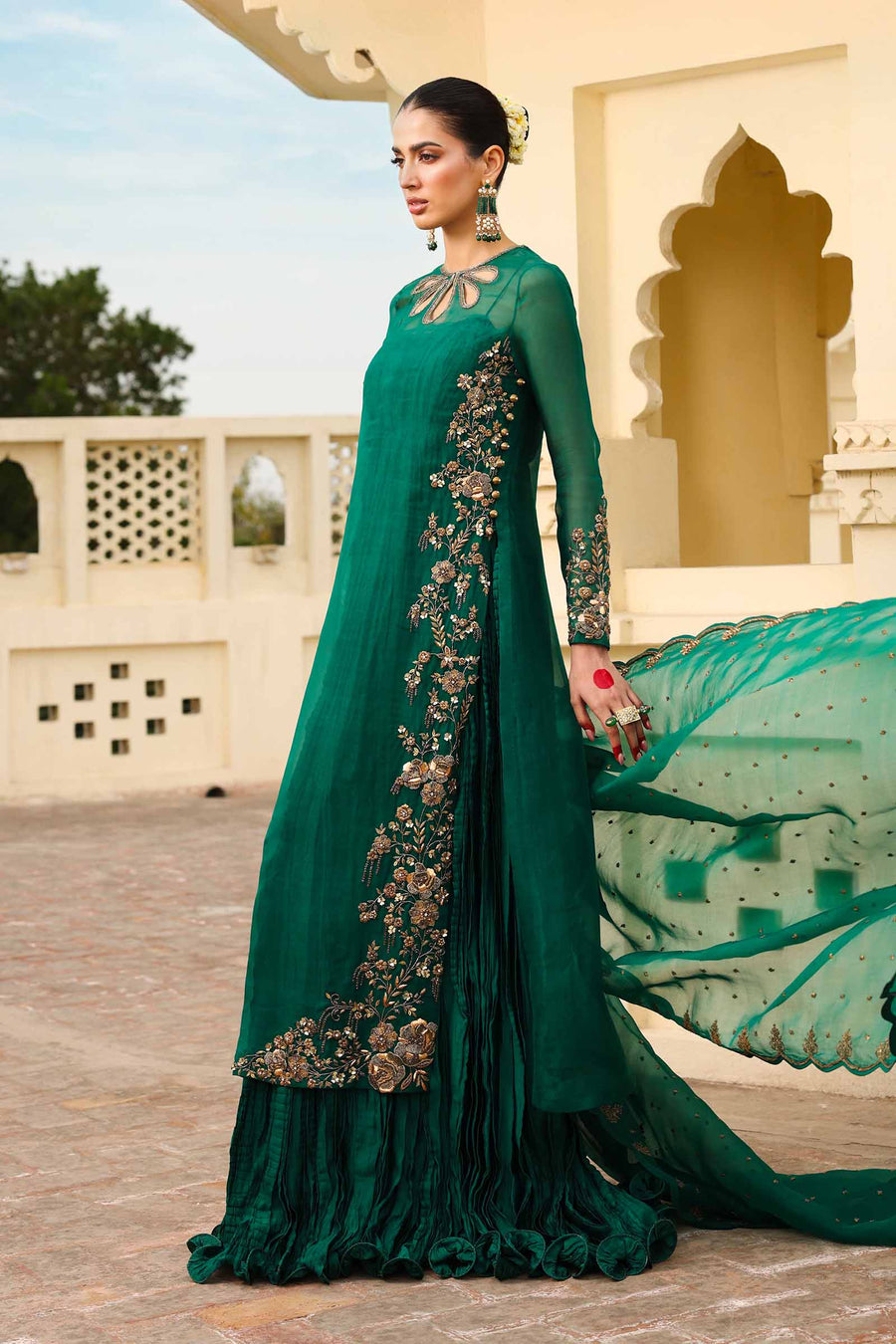 Maria B | Bridal Formals | Zamrood Ara by Maria B - Designer Dress - Type: Ladies Clothes - Available at Libayah - 100% Original