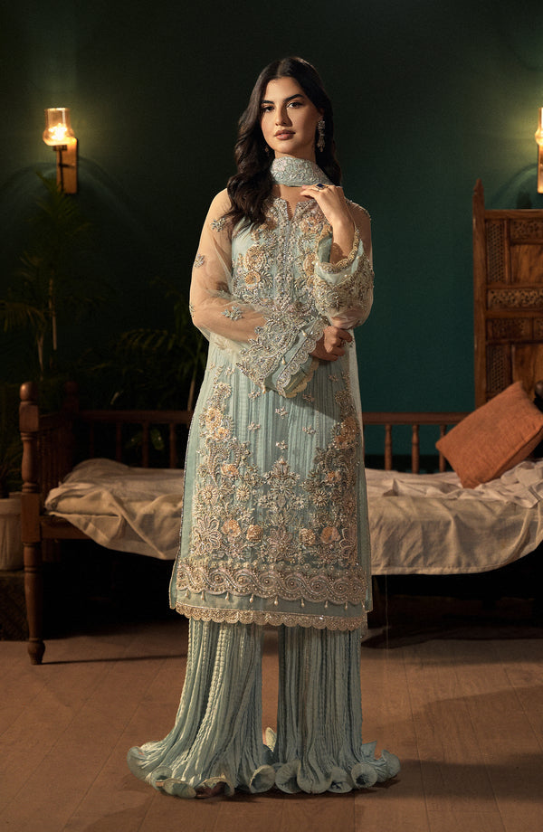 Fabiha Fatima | Reve Royal Luxury Wedding Dresses | AQUAMARINE by Fabiha Fatima - Designer Dress - Type: Ladies Clothes - Available at Libayah - 100% Original