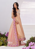 Farah Talib Aziz | Zaza Luxe Pret 24 | LISETTE FAWN EMBELLISHED RAW SILK ANGARKHA AND DUPATTA by Farah Talib Aziz - Designer Dress - Type: Ladies Clothes - Available at Libayah - 100% Original
