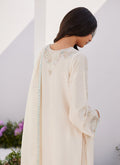 Farah Talib Aziz | Zaza Luxe Pret 24 | LYA IVORY EMBELLISHED RAW SILK SHIRT AND DUPATTA by Farah Talib Aziz - Designer Dress - Type: Ladies Clothes - Available at Libayah - 100% Original