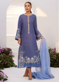 Farah Talib Aziz | Zaza Luxe Pret 24 | ALO BLUE EMBROIDERED SHIRT AND DUPATTA by Farah Talib Aziz - Designer Dress - Type: Ladies Clothes - Available at Libayah - 100% Original