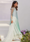 Farah Talib Aziz | Zaza Luxe Pret 24 | SOLENE AQUA OMBRE EMBELLISHED COLUMN SHIRT WITH EMBROIDERED KALIDAAR SLIP by Farah Talib Aziz - Designer Dress - Type: Ladies Clothes - Available at Libayah - 100% Original