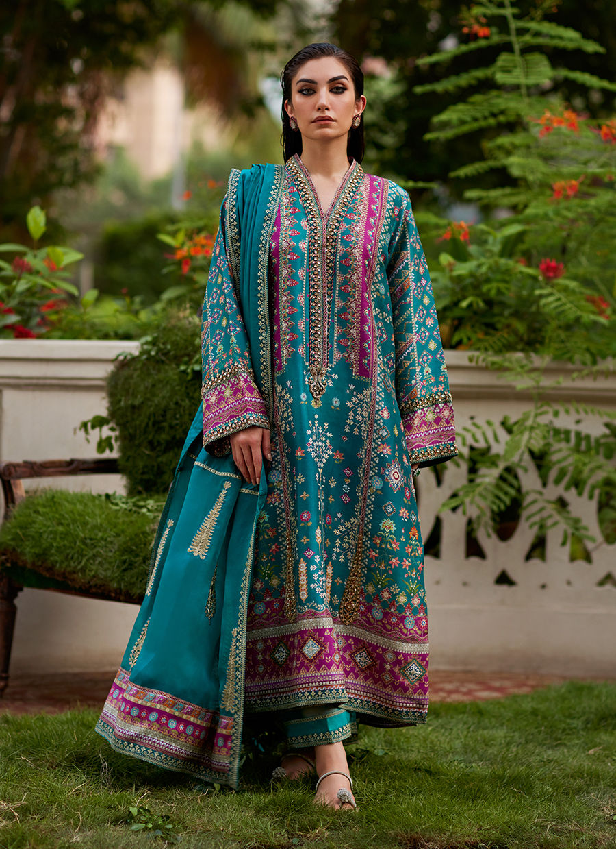 Farah Talib Aziz | Mayna Festive Prints 24 | Aahna Shirt And Dupatta by Farah Talib Aziz - Designer Dress - Type: Ladies Clothes - Available at Libayah - 100% Original