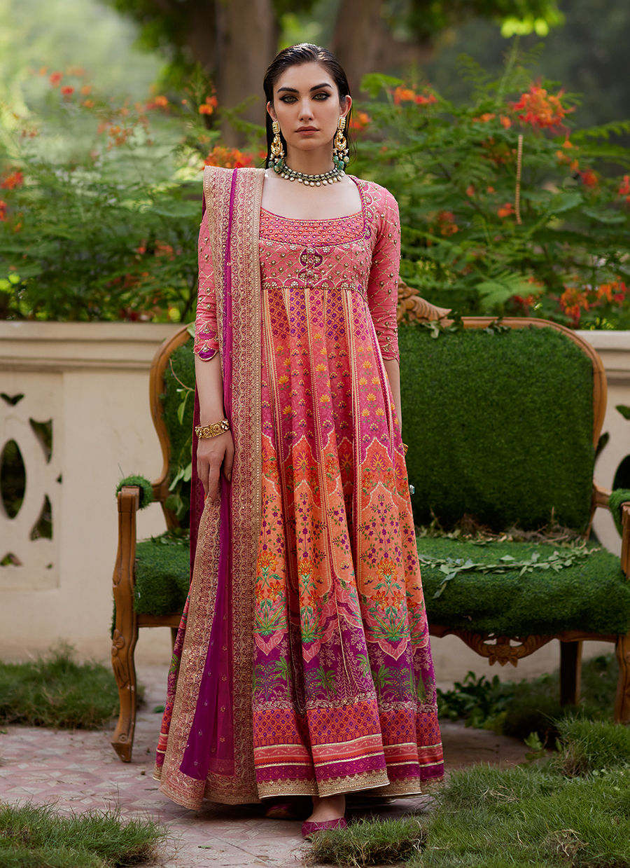 Farah Talib Aziz | Mayna Festive Prints 24 | Noorie Kalidaar And Dupatta by Farah Talib Aziz - Designer Dress - Type: Ladies Clothes - Available at Libayah - 100% Original