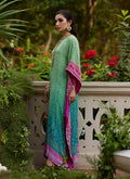 Farah Talib Aziz | Mayna Festive Prints 24 | Persia Teal Ombre Kaftan by Farah Talib Aziz - Designer Dress - Type: Ladies Clothes - Available at Libayah - 100% Original