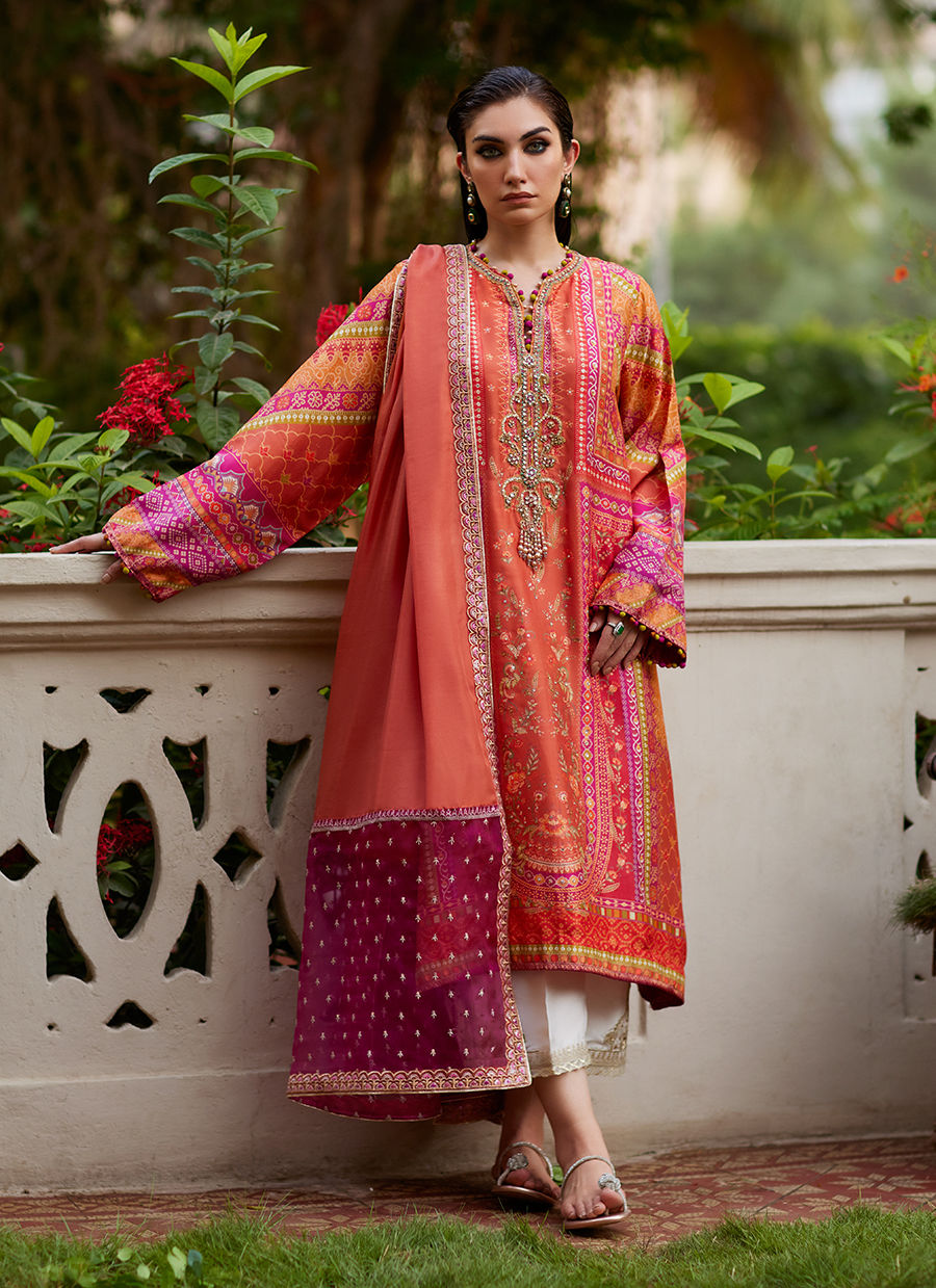 Farah Talib Aziz | Mayna Festive Prints 24 | Fadil Shirt And Dupatta by Farah Talib Aziz - Designer Dress - Type: Ladies Clothes - Available at Libayah - 100% Original