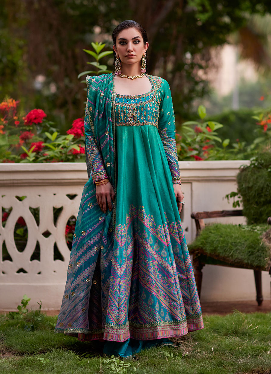 Farah Talib Aziz | Mayna Festive Prints 24 | Aalam Kalidaar And Dupatta by Farah Talib Aziz - Designer Dress - Type: Ladies Clothes - Available at Libayah - 100% Original