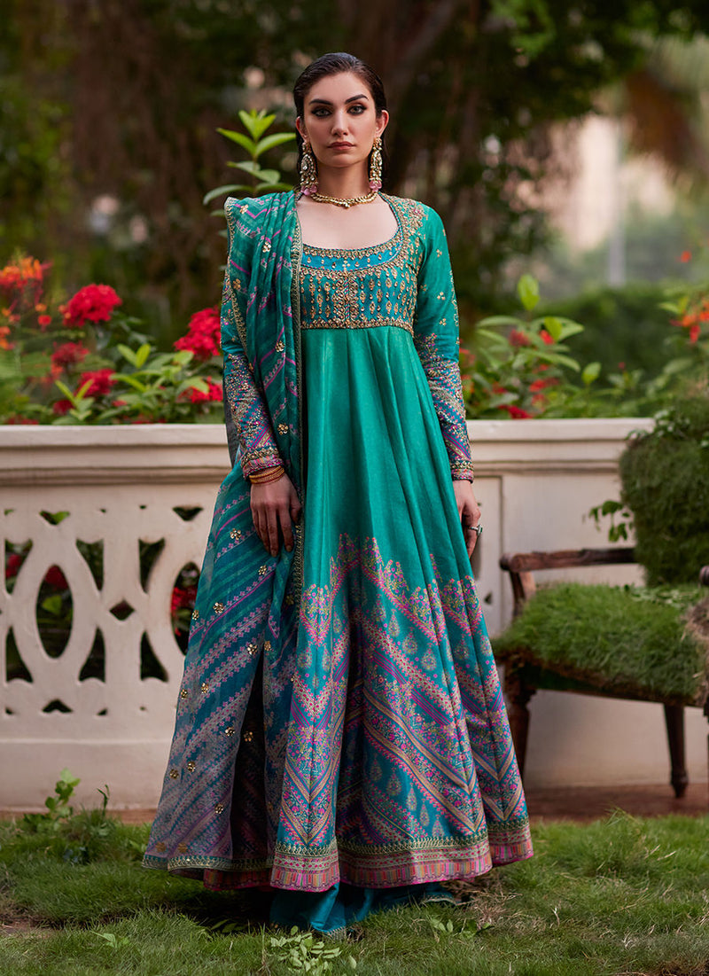 Farah Talib Aziz | Mayna Festive Prints 24 | Aalam Kalidaar And Dupatta by Farah Talib Aziz - Designer Dress - Type: Ladies Clothes - Available at Libayah - 100% Original