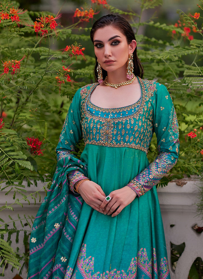 Farah Talib Aziz | Mayna Festive Prints 24 | Aalam Kalidaar And Dupatta by Farah Talib Aziz - Designer Dress - Type: Ladies Clothes - Available at Libayah - 100% Original