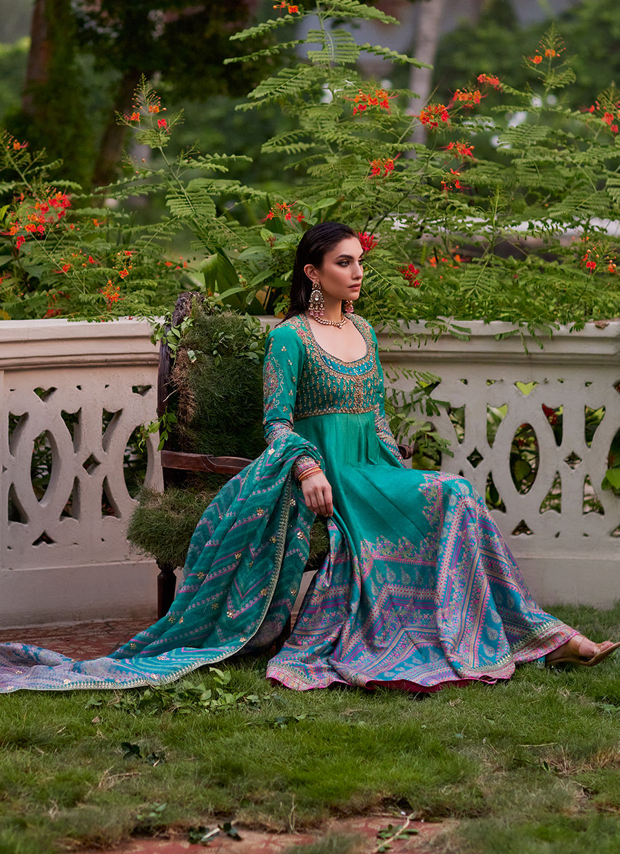 Farah Talib Aziz | Mayna Festive Prints 24 | Aalam Kalidaar And Dupatta by Farah Talib Aziz - Designer Dress - Type: Ladies Clothes - Available at Libayah - 100% Original