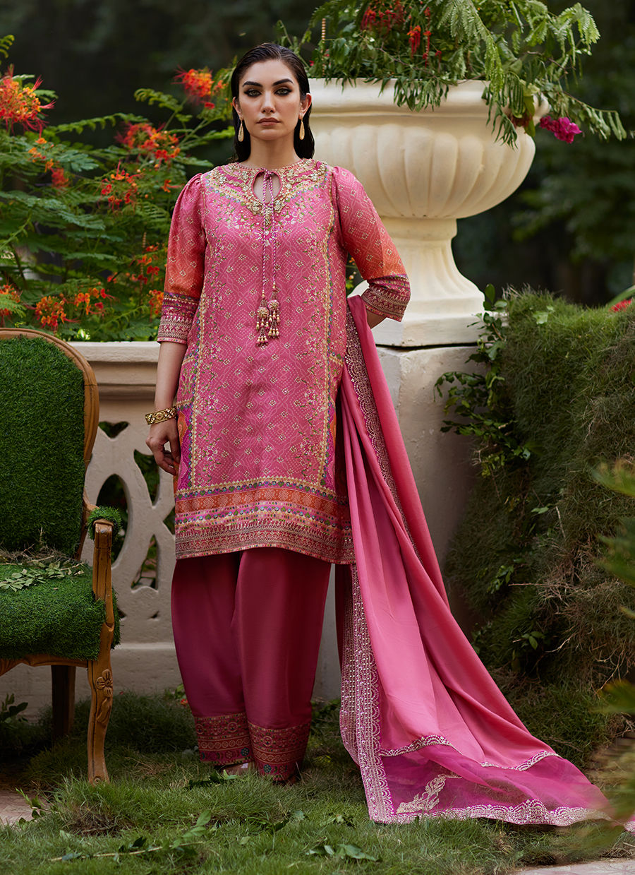 Farah Talib Aziz | Mayna Festive Prints 24 | Abila Shirt And Dupatta by Farah Talib Aziz - Designer Dress - Type: Ladies Clothes - Available at Libayah - 100% Original