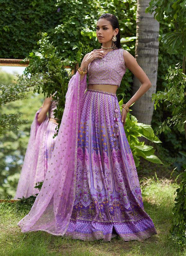 Farah Talib Aziz | Mayna Festive Prints 24 | Ferazia Embellished Lehenga Choli by Farah Talib Aziz - Designer Dress - Type: Ladies Clothes - Available at Libayah - 100% Original