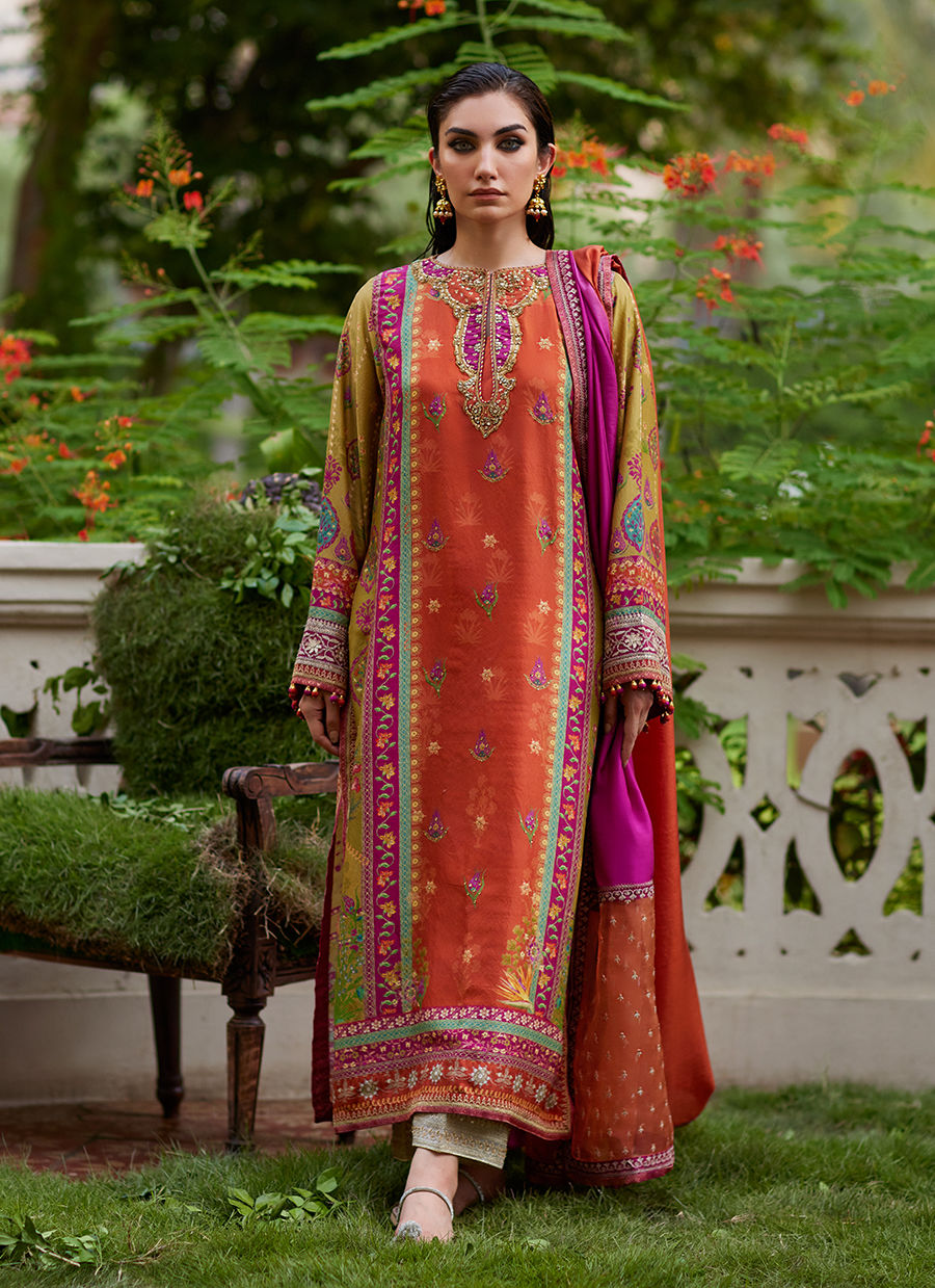 Farah Talib Aziz | Mayna Festive Prints 24 | Aifa Shirt And Dupatta by Farah Talib Aziz - Designer Dress - Type: Ladies Clothes - Available at Libayah - 100% Original