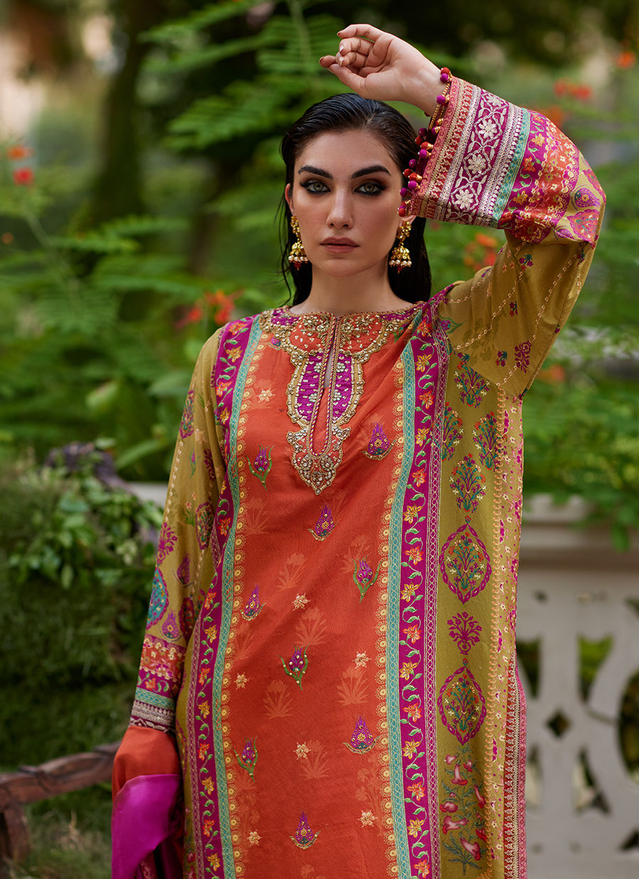 Farah Talib Aziz | Mayna Festive Prints 24 | Aifa Shirt And Dupatta by Farah Talib Aziz - Designer Dress - Type: Ladies Clothes - Available at Libayah - 100% Original