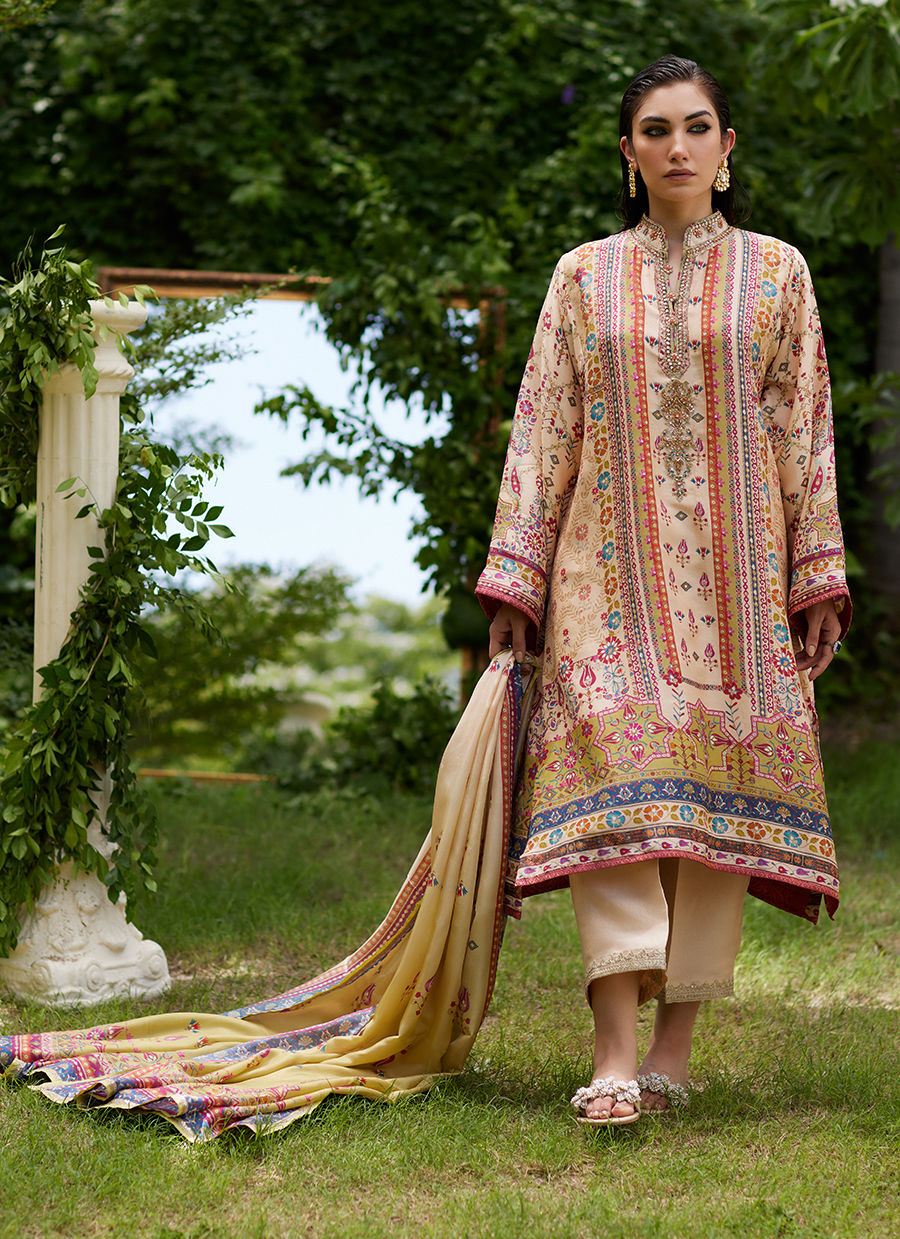 Farah Talib Aziz | Mayna Festive Prints 24 | Delkash Shirt And Dupatta by Farah Talib Aziz - Designer Dress - Type: Ladies Clothes - Available at Libayah - 100% Original